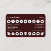 Carte De Visite Cogs - Blanc sur Brown foncé (Dos)