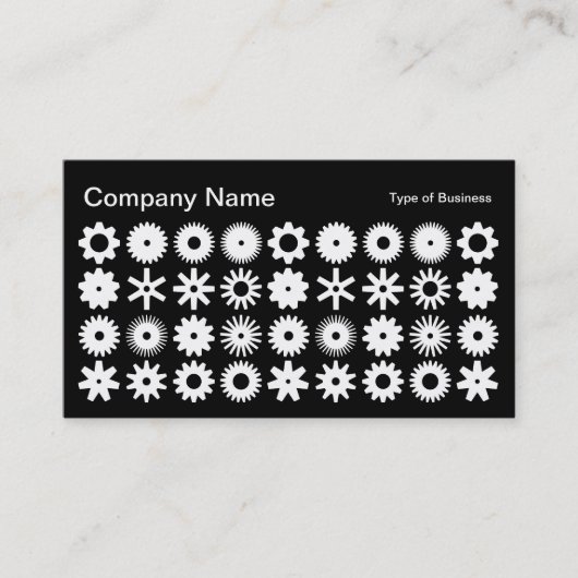 Carte De Visite Cogs - Blanc sur noir (Devant)