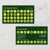 Carte De Visite Cogs - Citron sur la forêt foncée Vert (Devant / Derrière)