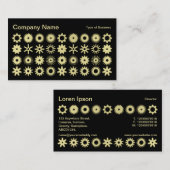 Carte De Visite Cogs - couleur or 3D (Devant / Derrière)