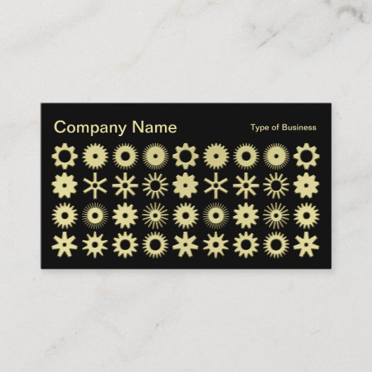 Carte De Visite Cogs - couleur or 3D (Devant)