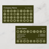 Carte De Visite Cogs - Khaki sur l'olive foncée (Devant / Derrière)