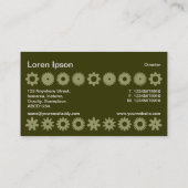 Carte De Visite Cogs - Khaki sur l'olive foncée (Dos)