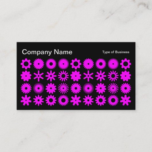 Carte De Visite Cogs - Magenta sur Noir (Devant)