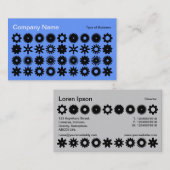 Carte De Visite Cogs - Noir sur Bébé Bleu (Devant / Derrière)