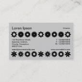 Carte De Visite Cogs - Noir sur Bébé Bleu (Dos)