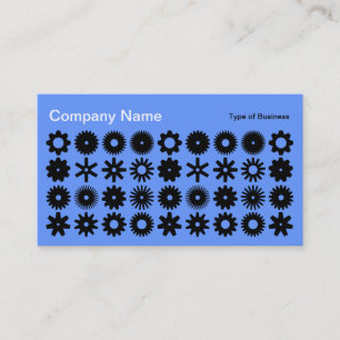 Carte De Visite Cogs - Noir sur Bébé Bleu