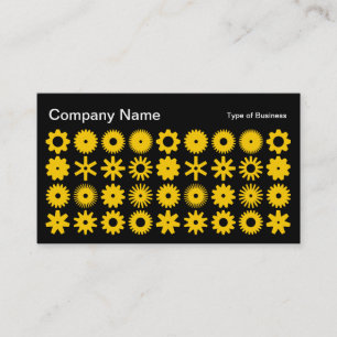 Carte De Visite Cogs - orange sur noir