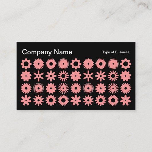 Carte De Visite Cogs - Rose doux sur Noir (Devant)