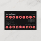 Carte De Visite Cogs - rose tropicale sur noir (Dos)