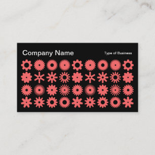 Carte De Visite Cogs - rose tropicale sur noir