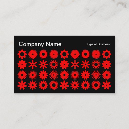 Carte De Visite Cogs - Rouge sur Noir (Devant)