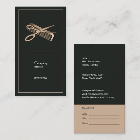 Carte De Visite Coiffeur (Devant / Derrière)