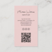 Carte De Visite Coiffeur Arche Photo Moderne Rose (Dos)