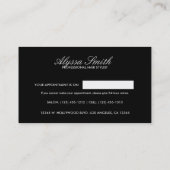 Carte De Visite Coiffeur argenté imprimé élégant de manuscrit de (Dos)