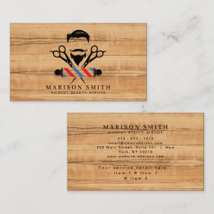 Carte De Visite Coiffeur Barbier Bois