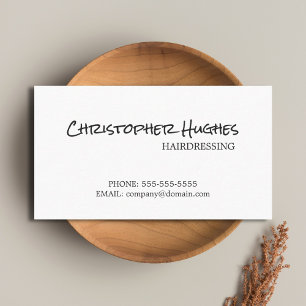 Carte De Visite Coiffeur blanc simple élégant minimaliste