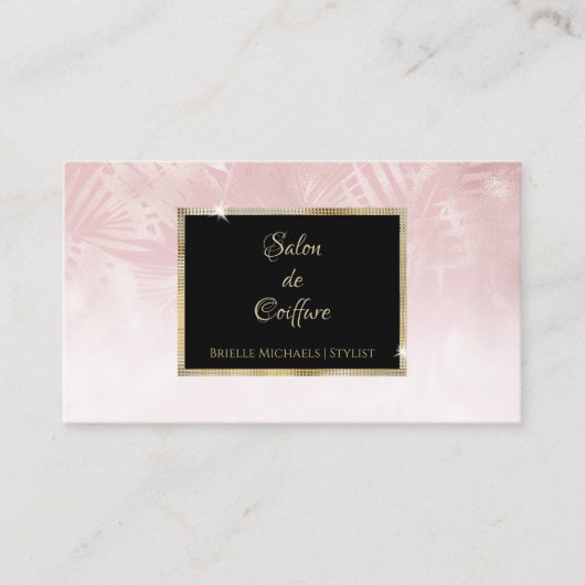 Carte De Visite Coiffeur Blush Gold (Devant)