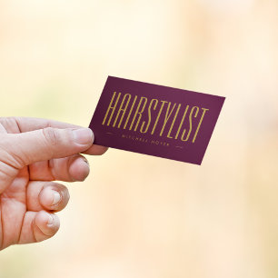 Carte De Visite Coiffeur Bourgogne Et Or Professionnel Simple