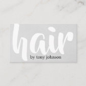 Carte De Visite Coiffeur Cheveux Gris Clair Texture Blanc Gras Mod (Devant)