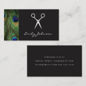 Carte De Visite Coiffeur Cheveux Peacock Imprimer (Devant / Derrière)