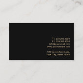 Carte De Visite Coiffeur Chevron Black & Gold (Dos)