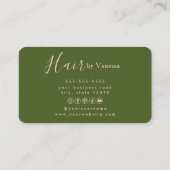 Carte De Visite Coiffeur Chic Coiffeur Vert de mousse Rose Gold (Dos)