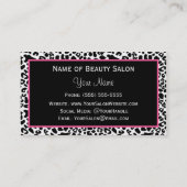 Carte De Visite Coiffeur chic d'empreinte de léopard et salon de (Dos)