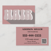 Carte De Visite Coiffeur chic et rétro Super (Devant / Derrière)