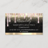 Carte De Visite Coiffeur Ciseaux Coiffeur Confetti Or rose (Dos)