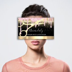 Carte De Visite Coiffeur Ciseaux Coiffeur Confetti Or rose