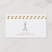 Carte De Visite Coiffeur Ciseaux d'Argent Minimal Rose Gold (Dos)
