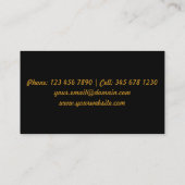 Carte De Visite Coiffeur - ciseaux d'or avec l'arrière - plan noir (Dos)