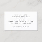 Carte De Visite Coiffeur Ciseaux Logo FAUX Silver Sequin Taupe (Dos)