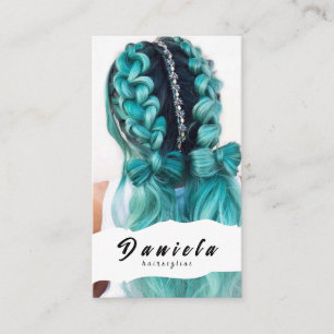 Carte De Visite Coiffeur Ciseaux Mignons Minimaliste Rose Pâle Blu