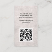 Carte De Visite Coiffeur Ciseaux Mignons & Papillons Code QR (Dos)