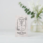 Carte De Visite Coiffeur Ciseaux Mignons & Papillons Code QR (Debout devant)