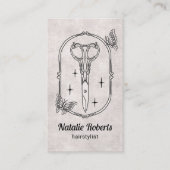 Carte De Visite Coiffeur Ciseaux Mignons & Papillons Code QR (Devant)