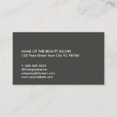 Carte De Visite Coiffeur ciseaux moderne noir salon de coiffure (Dos)