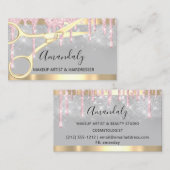 Carte De Visite Coiffeur Ciseaux Peintre de maquillage Coiffeur ro (Devant / Derrière)