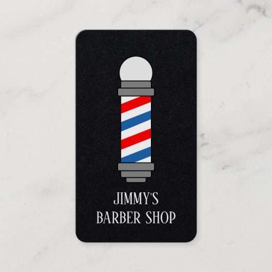 Carte De Visite Coiffeur classique rouge et bleu (Devant)