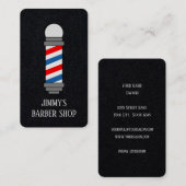 Carte De Visite Coiffeur classique rouge et bleu (Devant / Derrière)
