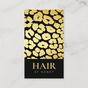 Carte De Visite Coiffeur Code Qr Impression Léopard Noir Or
