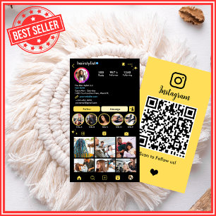 Carte De Visite Coiffeur Code QR Instagram