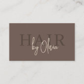 Carte De Visite Coiffeur Code QR Marron Moderne (Devant)