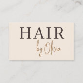 Carte De Visite Coiffeur Code QR Neutre Beige Professionnel (Devant)