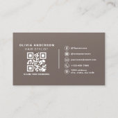 Carte De Visite Coiffeur Code QR Neutre Mat Soft Touch (Dos)