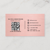 Carte de visite coiffeur Code QR Typographie métal (Dos)