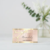 Carte De Visite Coiffeur Coiffeur Gold Ciseaux Rose Gold (Debout devant)