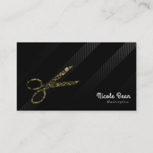 Carte De Visite Coiffeur Coiffeur Or & Noir Chic Glamour